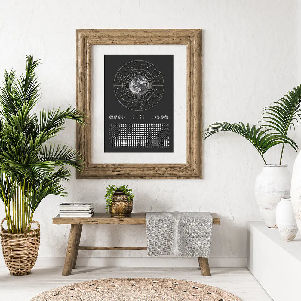 Moon Phase Hanging Calendar Poster