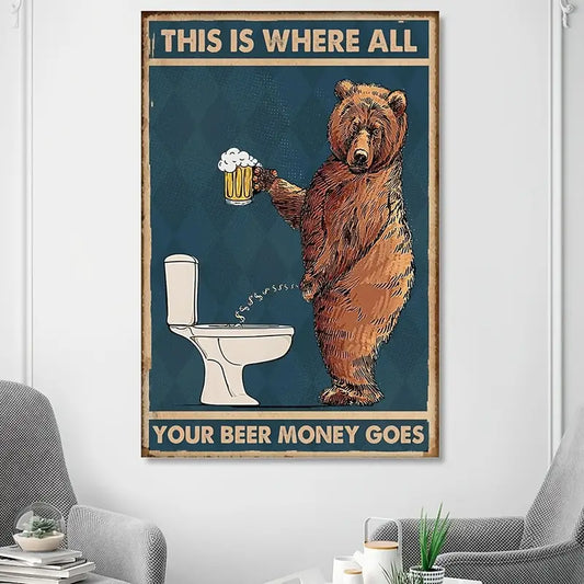 Drunk Bear Poster