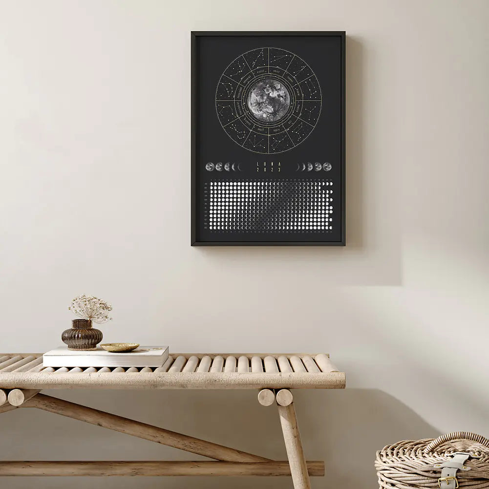 Moon Phase Hanging Calendar Poster