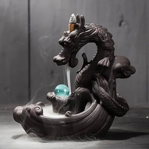 Clay Dragon Incense Burner