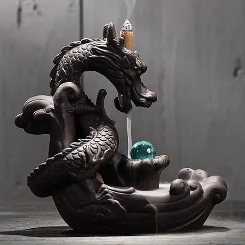 Clay Dragon Incense Burner